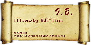 Illavszky Bálint névjegykártya